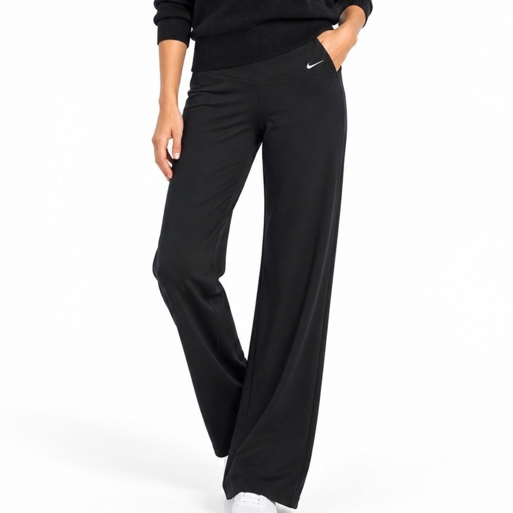 Nike Dri-FIT Black Straight Leg Yoga Pants Womens XS Mid Rise Athletic Trousers